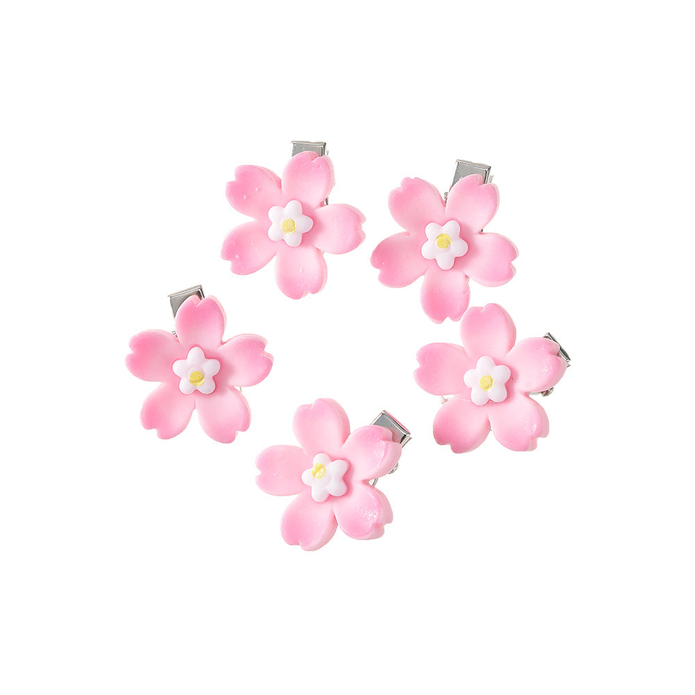 5pcs Sunflower Resin Hair Clip Duck Billed Mini Side Clip