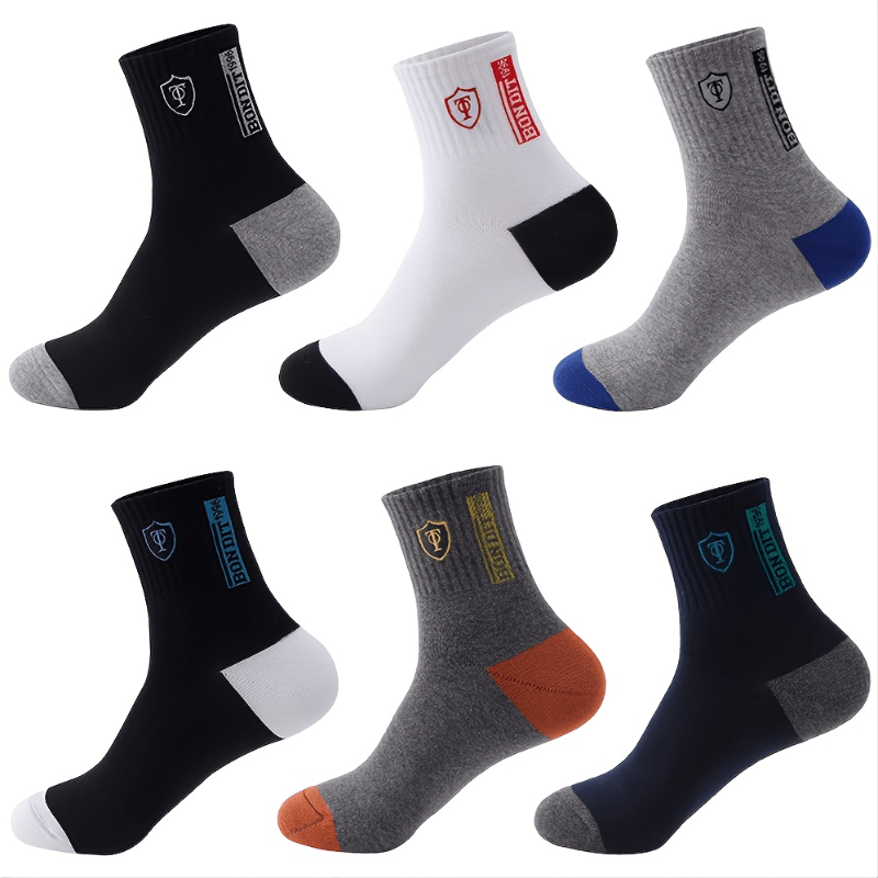 Breathable Moisture Wicking Athletic Socks - 6 Pairs