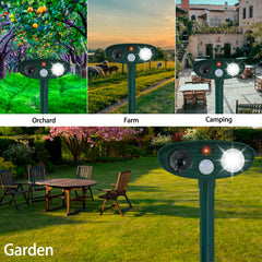 Solar Animal Repellant Ultrasonic Cat Dog Deterrent