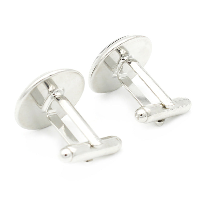 Love Ride Horse Photo Glass Gem Cufflinks Men Suit Rhodium Plated