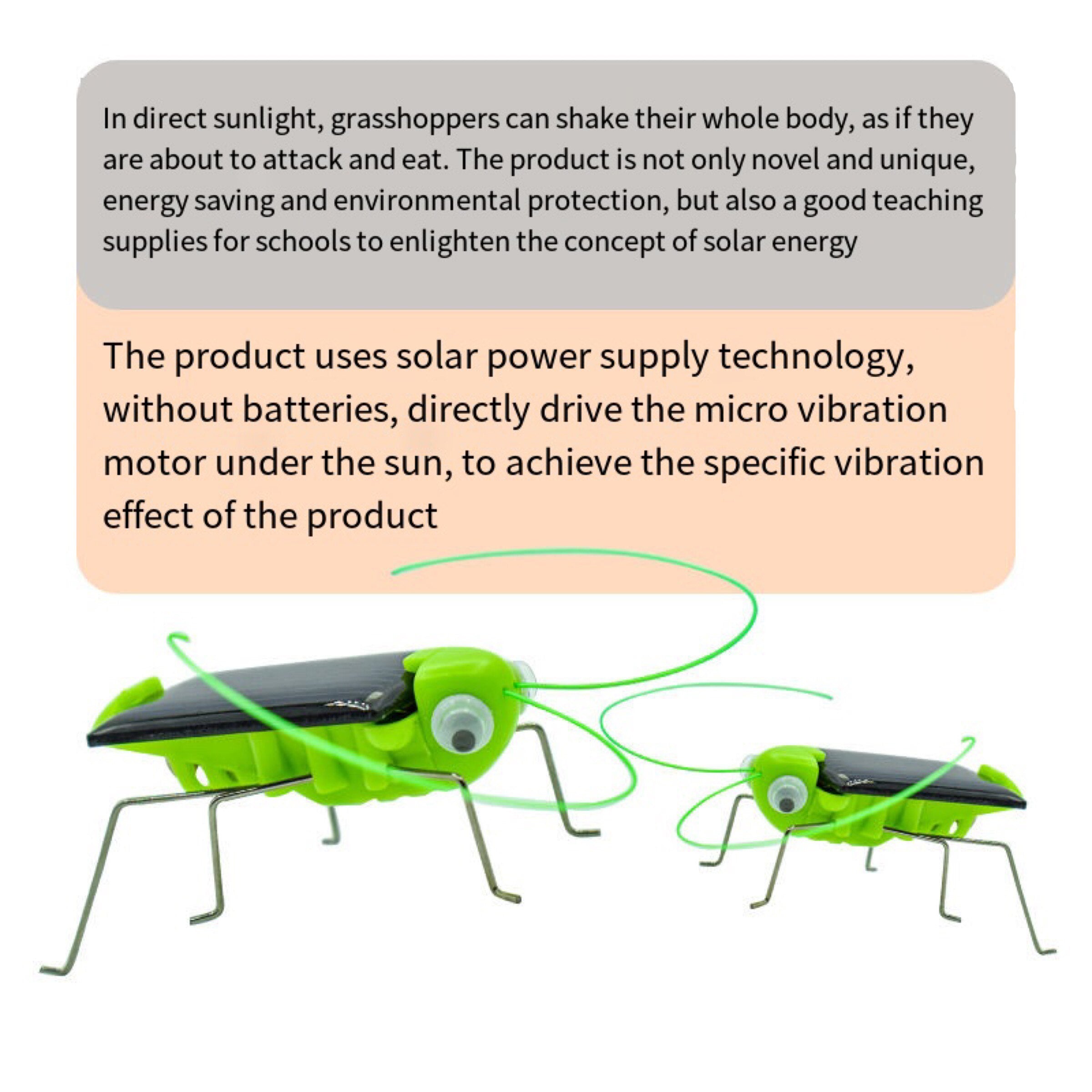 Funny Solar Powered Grasshopper Toy Puzzle for Kids