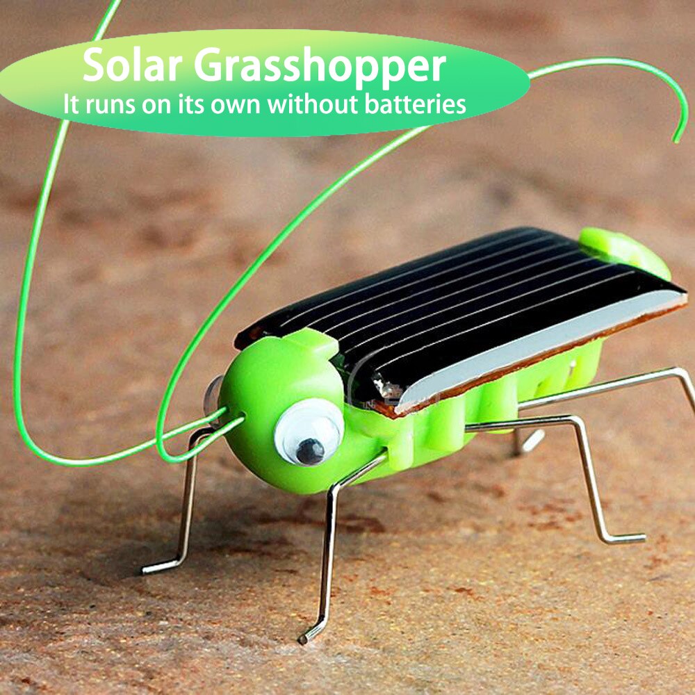 Funny Solar Powered Grasshopper Toy Puzzle for Kids