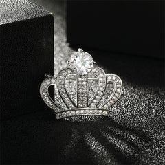 High End Zircon Crown Brooch Men's Dinner Pin Evening Dress Accessories
