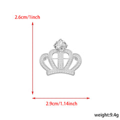 High End Zircon Crown Brooch Men's Dinner Pin Evening Dress Accessories