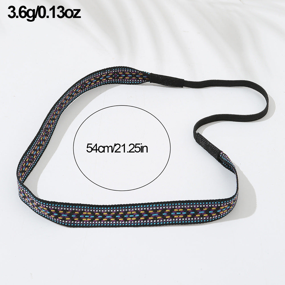 Geometric Pattern Embroidery Headband Ethnic Style Hair Band for Women
