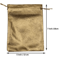 50pcs Heavy Duty Golden Organza Jewelry Pouches Wedding Favor Bags