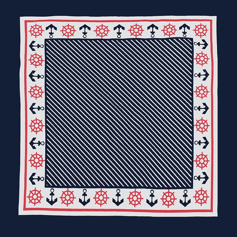 Navy Anchor Bandana Cotton Neckerchief Headband