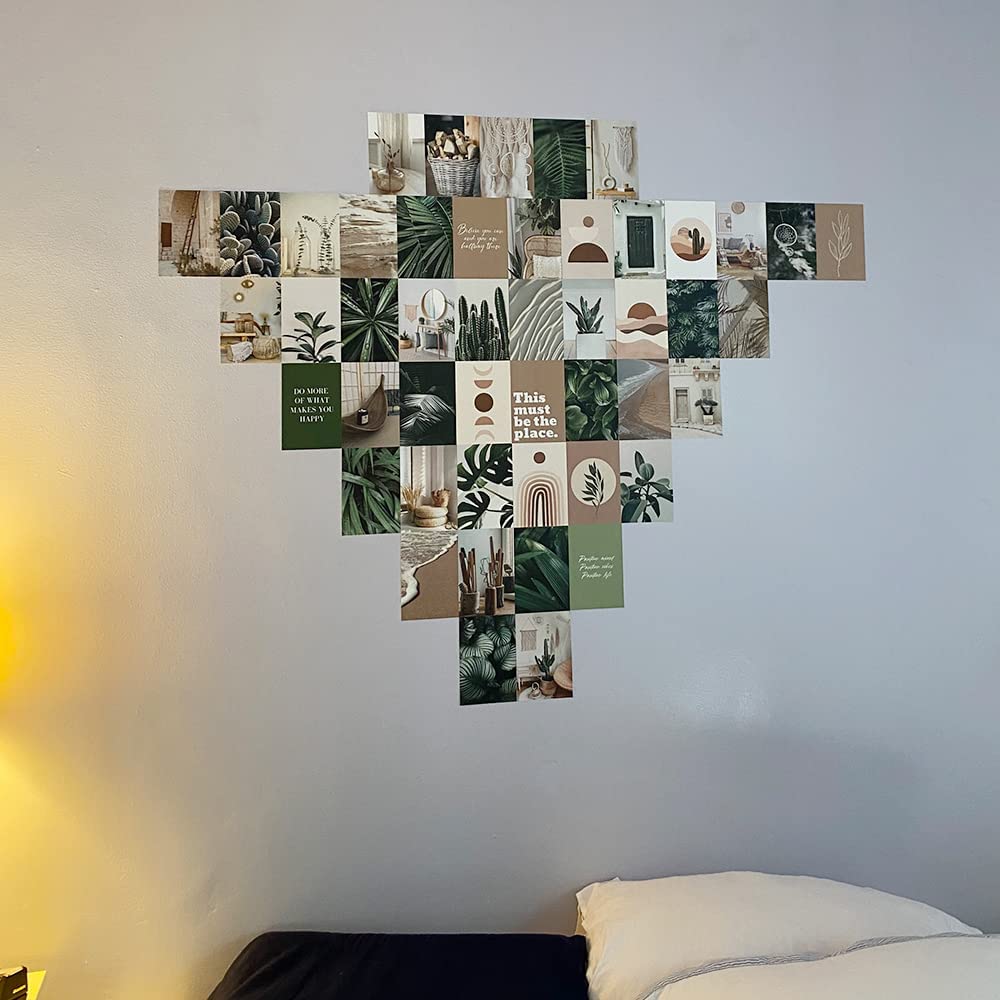 70 Sheets Greenery Wall Collage Kit 4x6 In