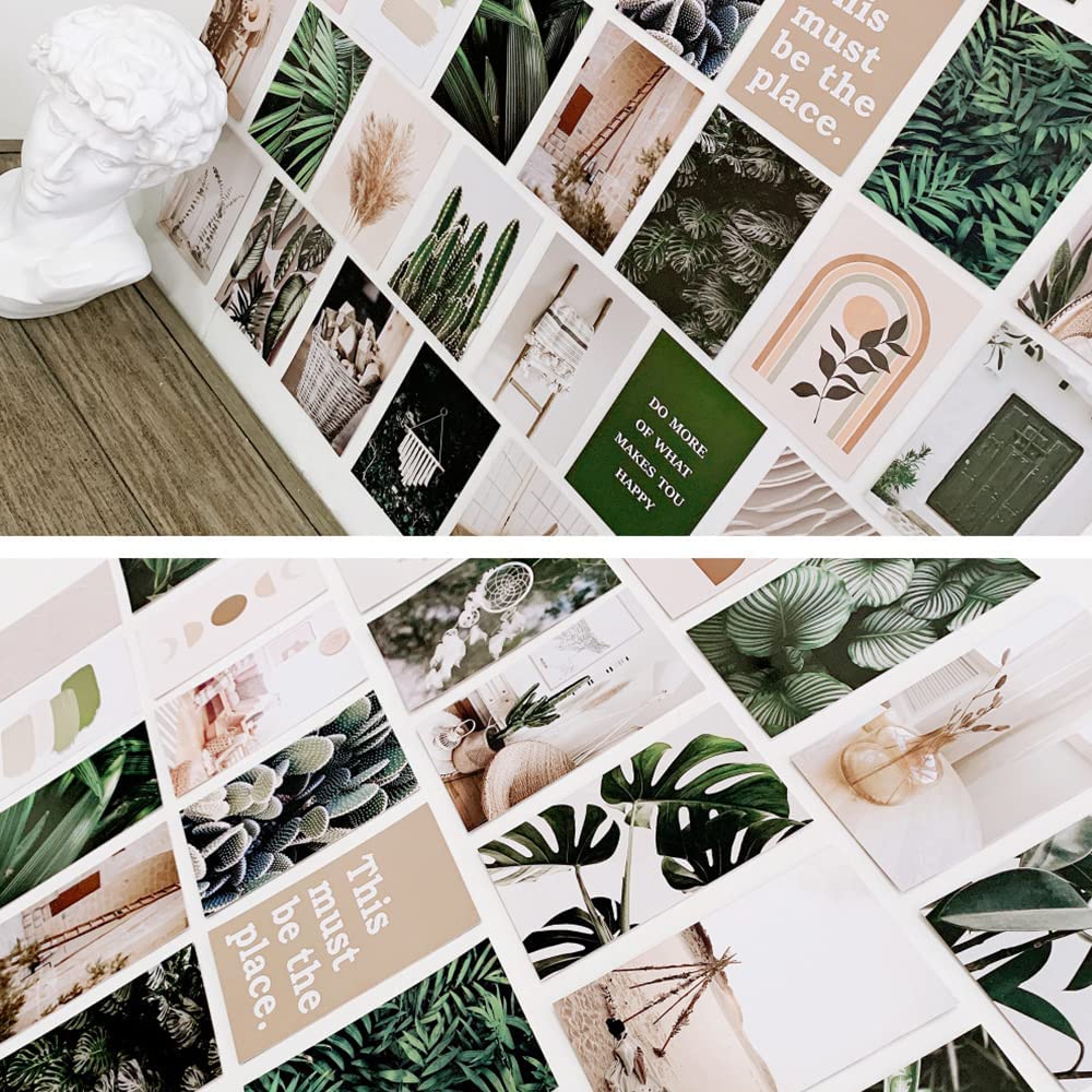 70 Sheets Greenery Wall Collage Kit 4x6 In