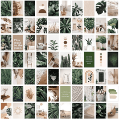 70 Sheets Greenery Wall Collage Kit 4x6 In