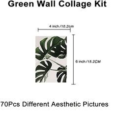 70 Sheets Greenery Wall Collage Kit 4x6 In