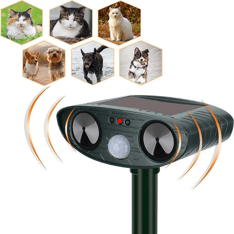 Solar Animal Repellant Ultrasonic Cat Dog Out Door Solar Powered Waterproof
