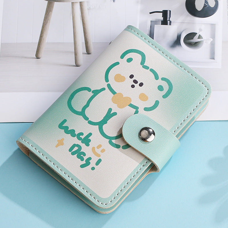 Cartoon Buckle Anti Degaussing Card Holder Large Capacity