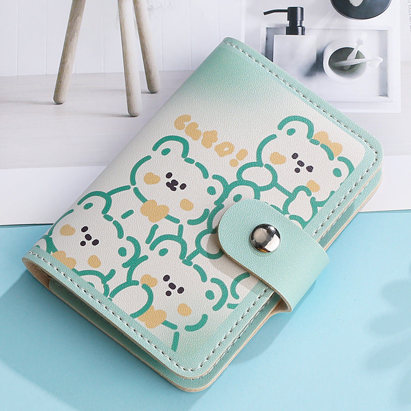 Cartoon Buckle Anti Degaussing Card Holder Large Capacity