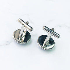 Metal Letter U Cufflinks 16MM Round Suit Shirt Cufflinks