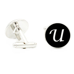 Metal Letter U Cufflinks 16MM Round Suit Shirt Cufflinks