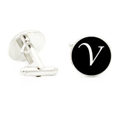 Metal Letter U Cufflinks 16MM Round Suit Shirt Cufflinks