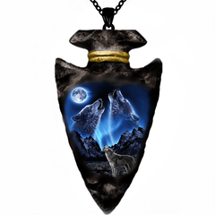 Wolf Head Necklace Triangle Chain Pendant Gift