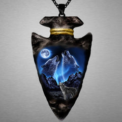 Wolf Head Necklace Triangle Chain Pendant Gift