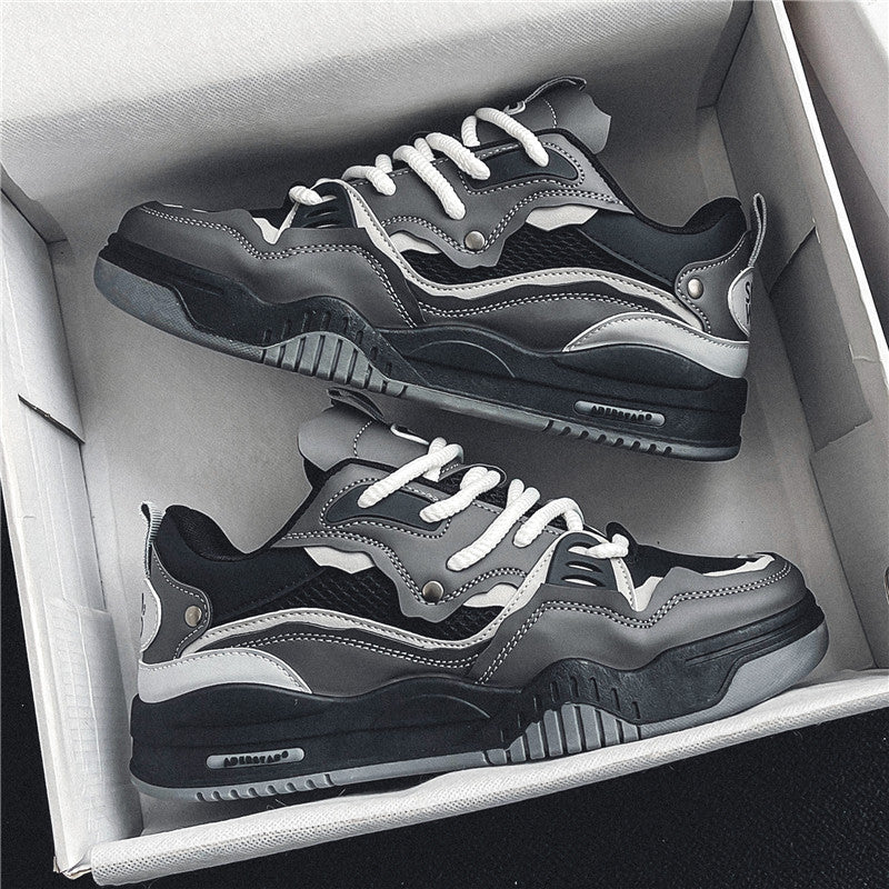 Men's Lace Up Skate Shoes Non Slip Casual Shoes For Youth