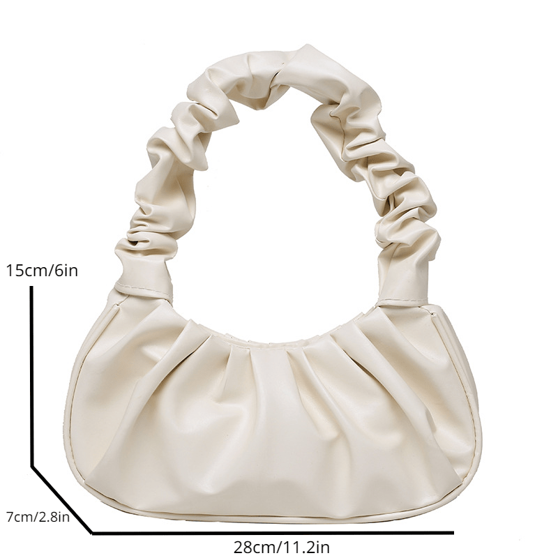 Cloud Pleated Hobo Shoulder Bag Solid Underarm Bag Women's Versatile Handbag