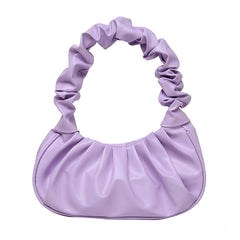 Cloud Pleated Hobo Shoulder Bag Solid Underarm Bag Women's Versatile Handbag