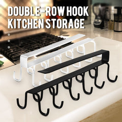 12 Hook Wall Mounted Storage Rack for Kitchen