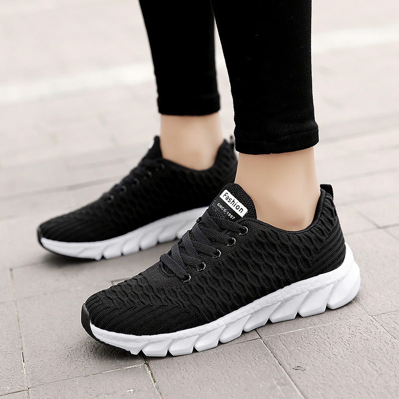 Women's Honeycomb Knit Running Shoes Soft Sole Casual Sneakers