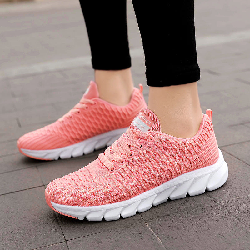 Women's Honeycomb Knit Running Shoes Soft Sole Casual Sneakers