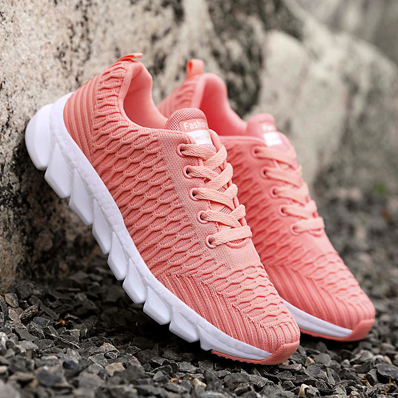 Women's Honeycomb Knit Running Shoes Soft Sole Casual Sneakers