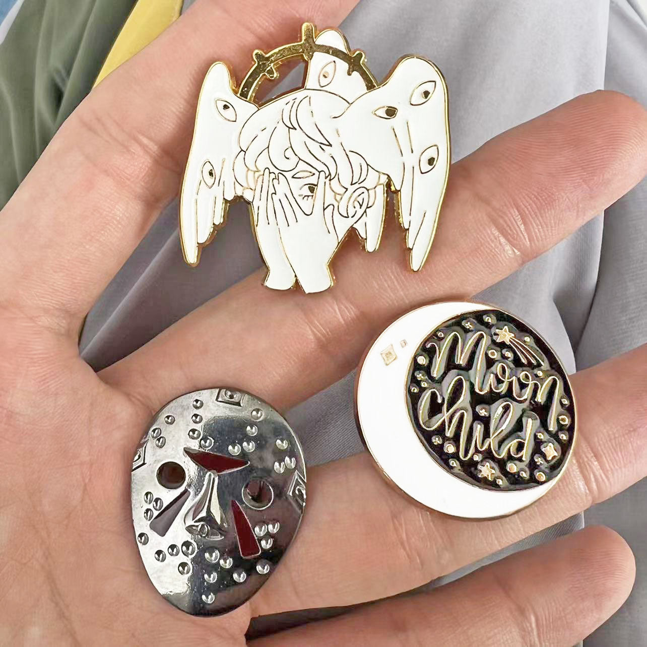 Magic Horror Moon Enamel Pin Set