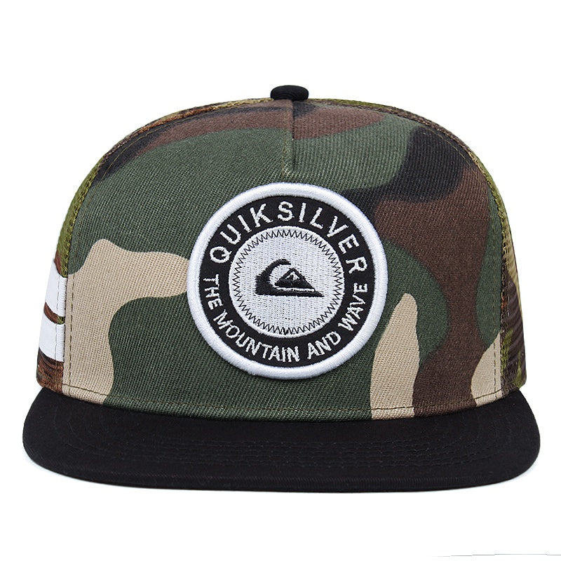 Men's 3D Embroidered Flat Top Baseball Cap Surf Snapback Hat