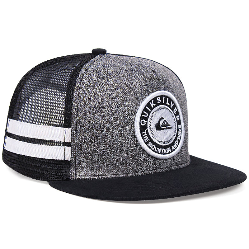 Men's 3D Embroidered Flat Top Baseball Cap Surf Snapback Hat