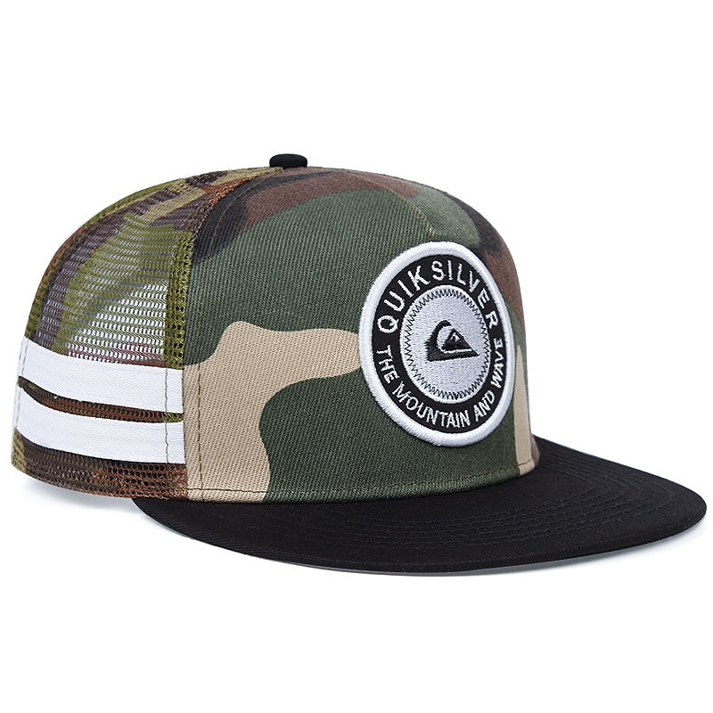 Men's 3D Embroidered Flat Top Baseball Cap Surf Snapback Hat
