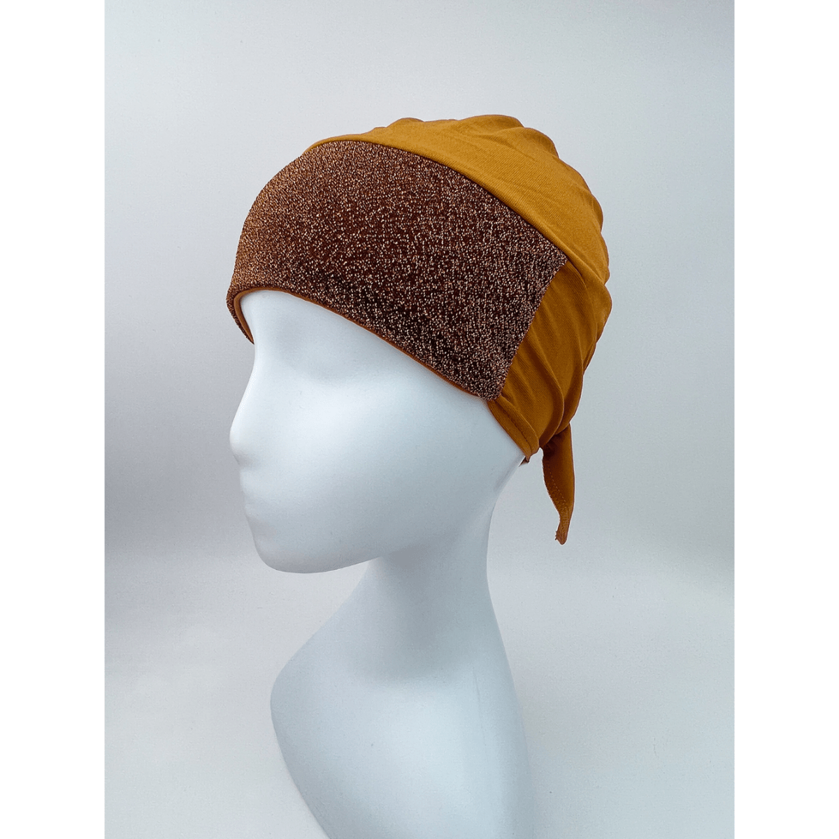 Glitter Stitching Turban Cap Double Elastic Head Wrap Casual Head Scarf Bandana