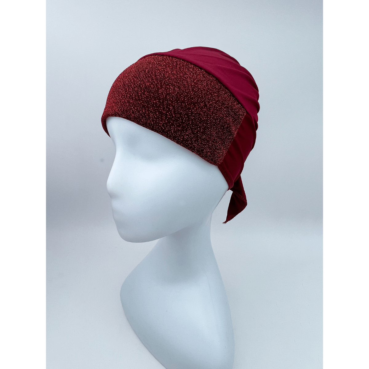 Glitter Stitching Turban Cap Double Elastic Head Wrap Casual Head Scarf Bandana