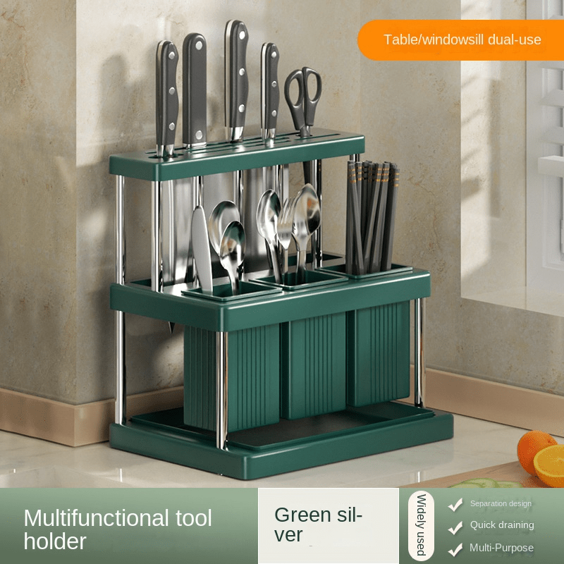 Kitchen Utensils Drain Rack Countertop Storage Rack
