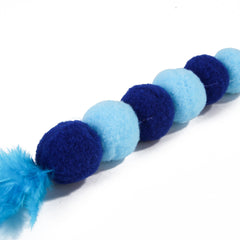 Interactive Feather Cat Teaser Stick Toy with Pompom