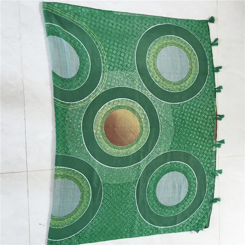 Avocado Green Twill Scarf Warm Windproof Shawl Casual Tassel