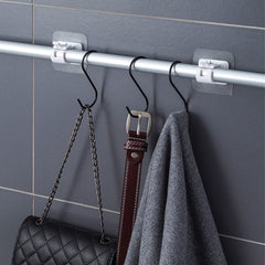 2pcs Curtain Rod Hook Wall Mounted Towel Rod Bracket Telescopic Rod Holder