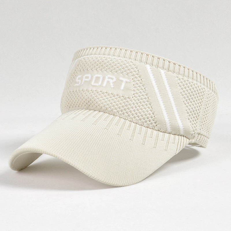 Solid Knitted Visor Hat Sports Sun Hat UV Protection for Women