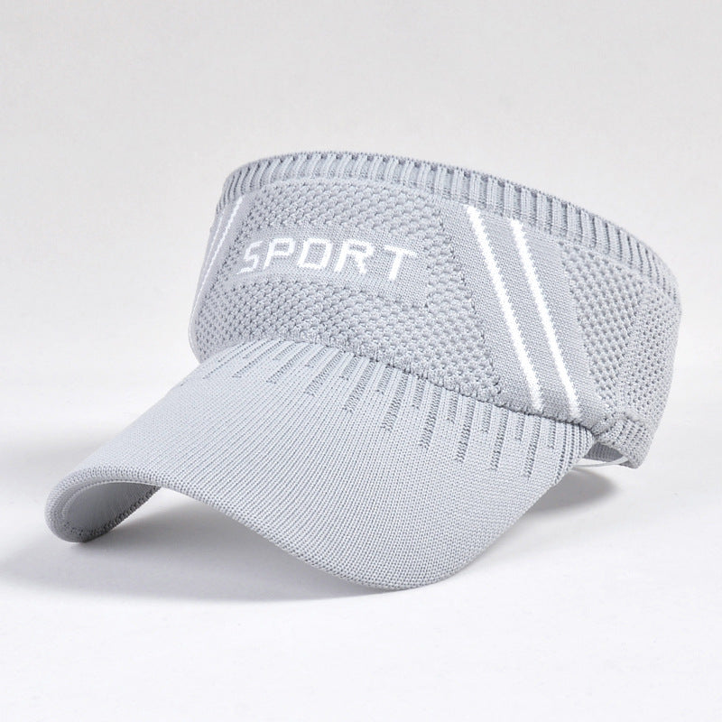 Solid Knitted Visor Hat Sports Sun Hat UV Protection for Women