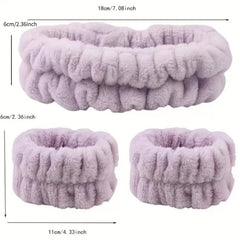 Spa Headband Wrist Washband Set Shower Head Wraps
