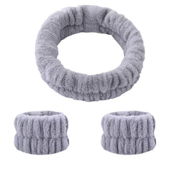 Spa Headband Wrist Washband Set Shower Head Wraps