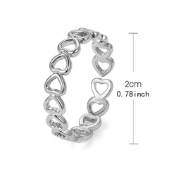 Hollow Heart Stainless Steel Ring Figure Silver Ring