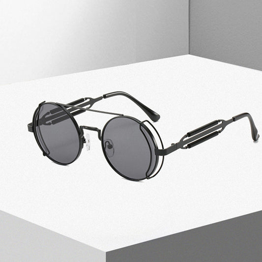 Y2K Steampunk Sunglasses Retro Spring Temple Gothic Metal UV400