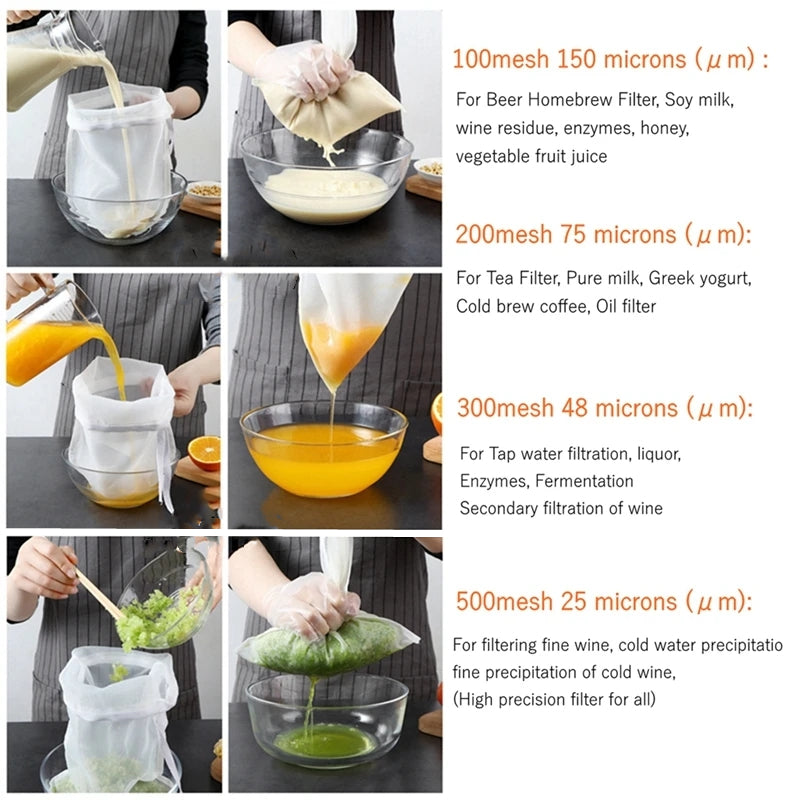 Reusable Mesh Filter Bag for Soy Nut Milk Tea Coffee Easy to Clean