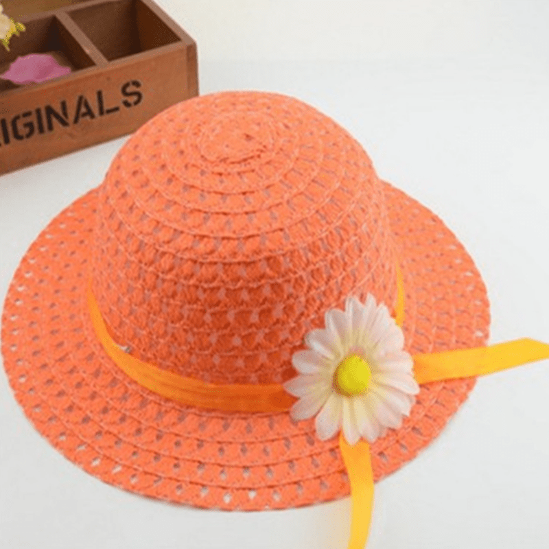 Sunflower Straw Hat for Kids Beachwear