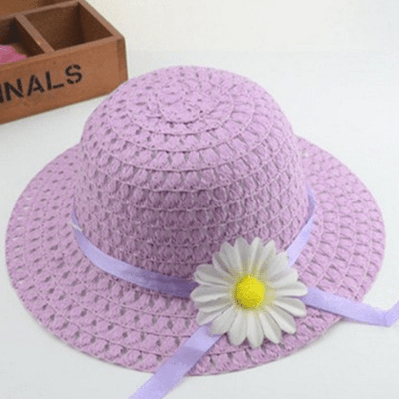 Sunflower Straw Hat for Kids Beachwear
