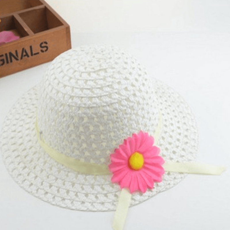Sunflower Straw Hat for Kids Beachwear